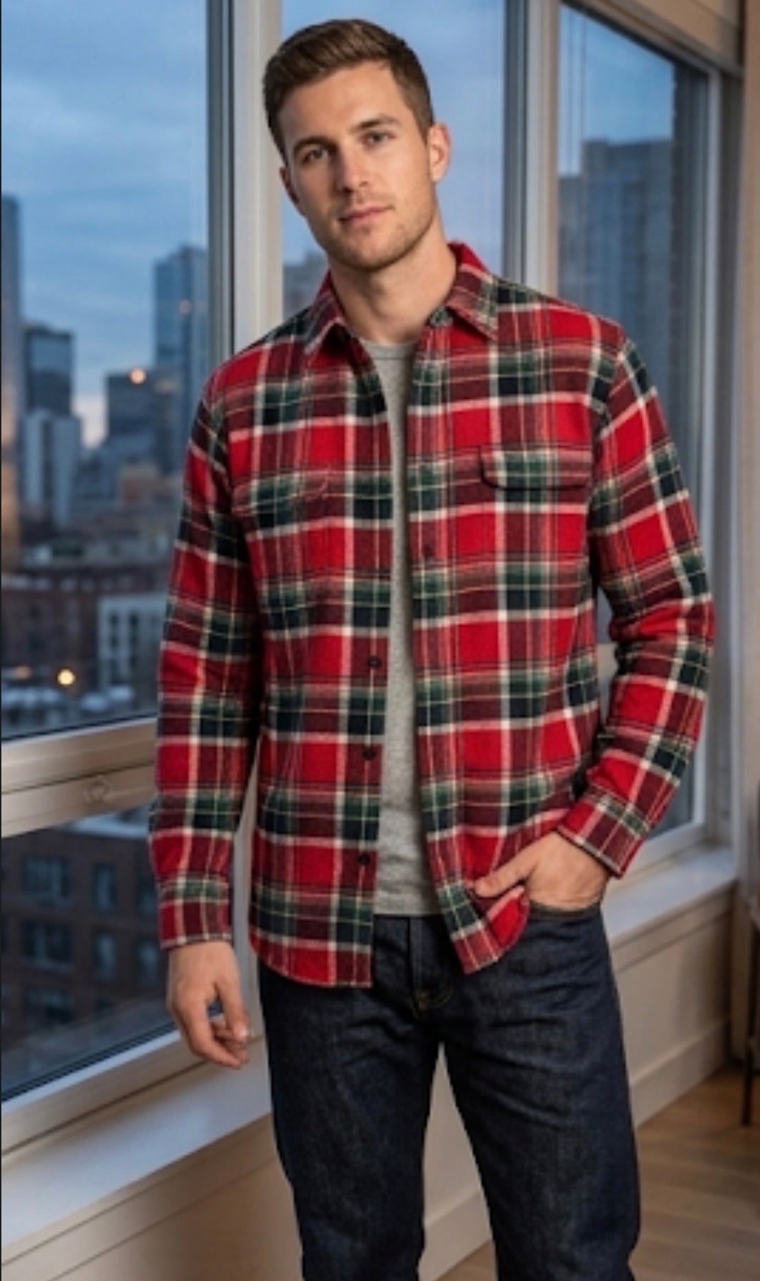 RALPH LAUREN RED MULTI COLORED SHIRT FOR MEN AND WOMEN