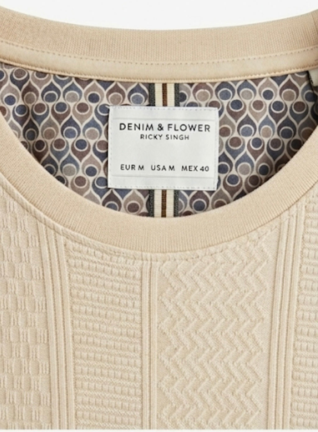 Denim & Flowers Beige Mens Shirt