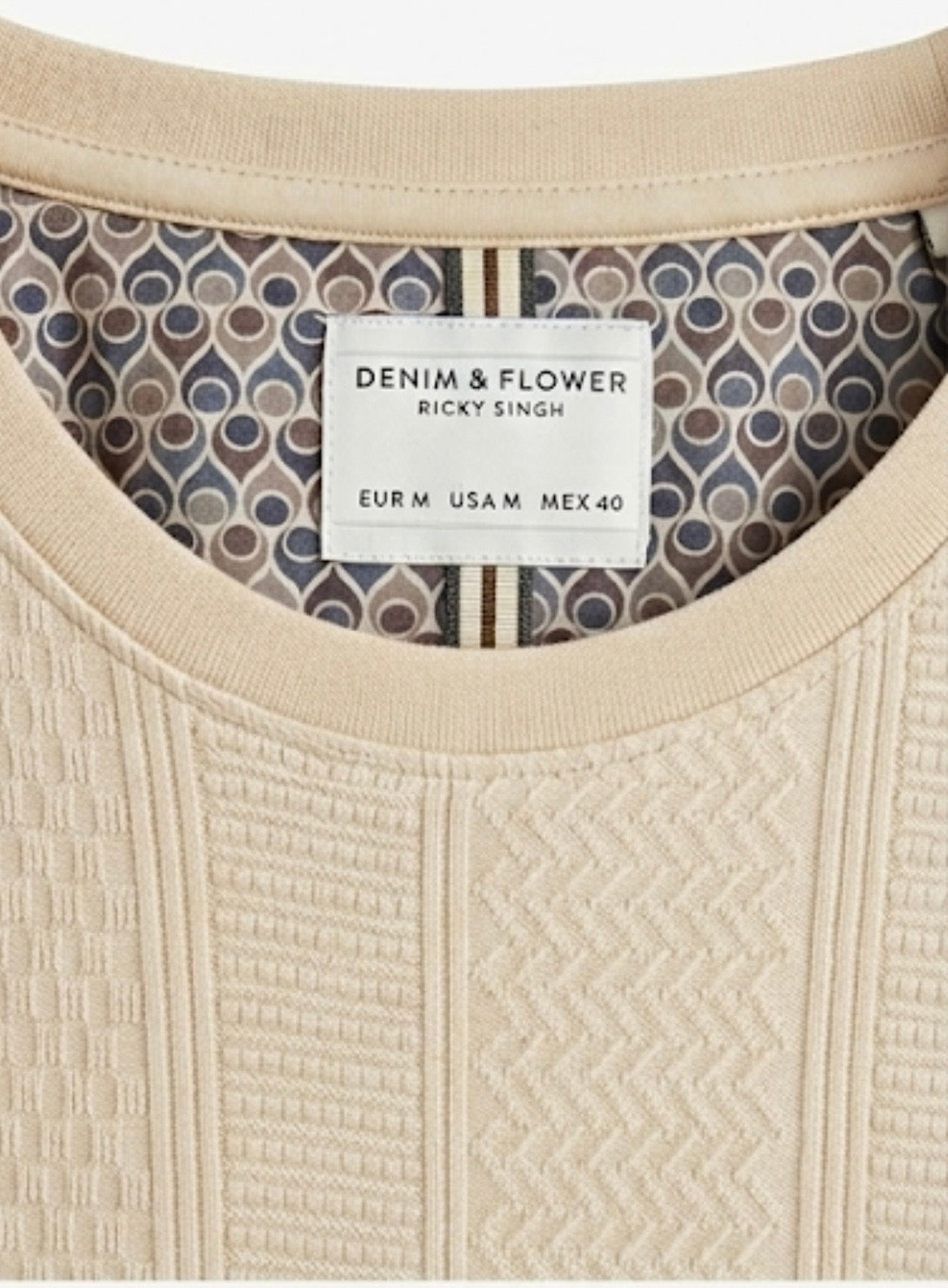 Denim & Flowers Beige Mens Shirt