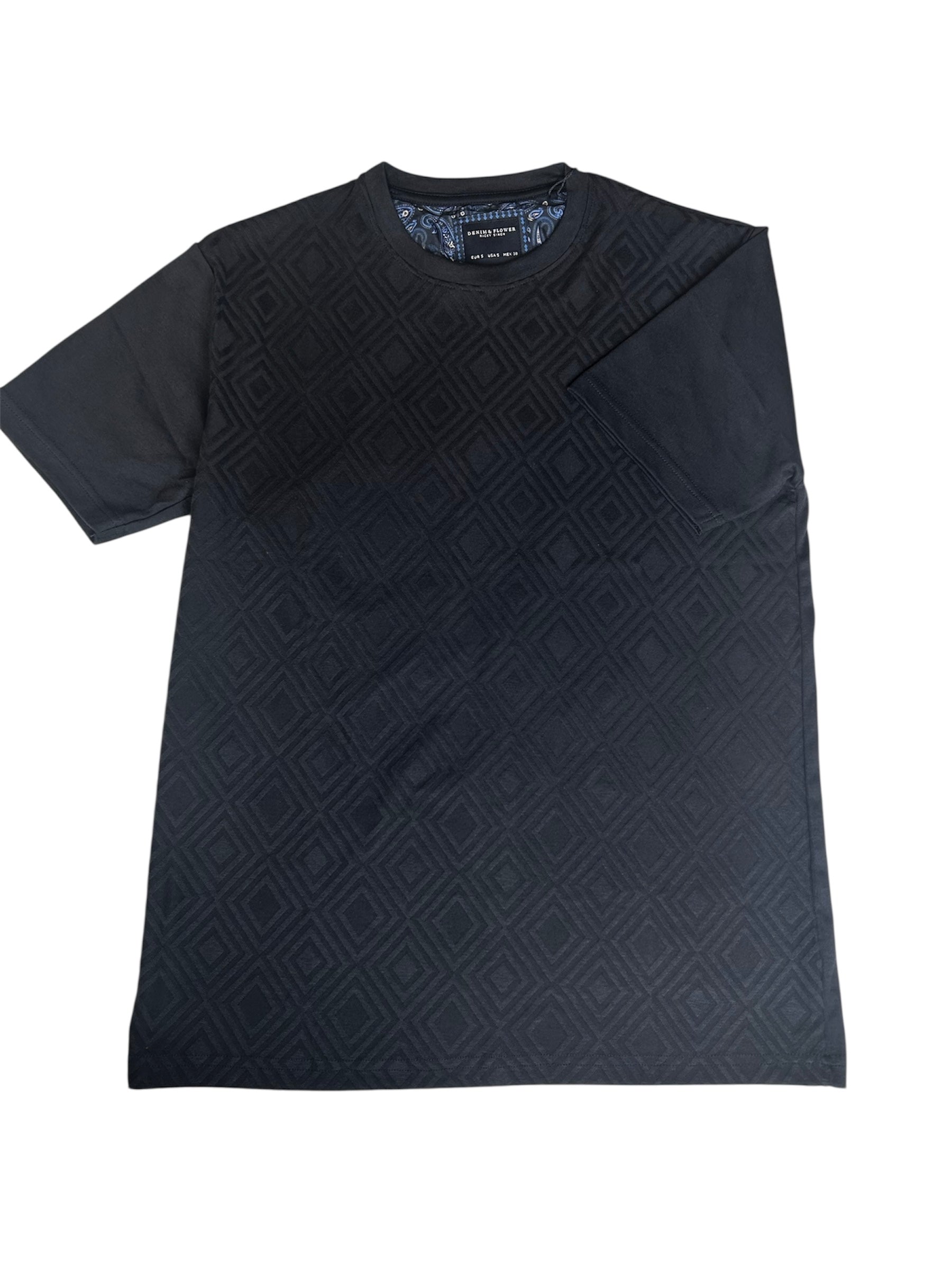 Denim & Flower Ricky Singh Men’s Navy Round Neck Half-Sleeve T-Shirt