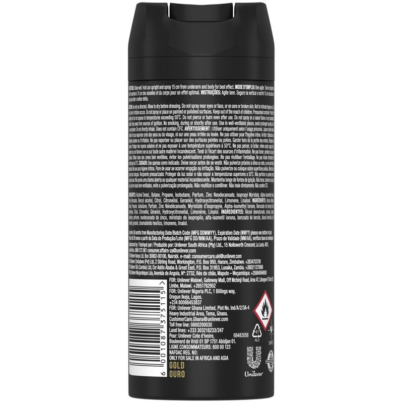 Axe Gold Deodorant Spray 150 ml