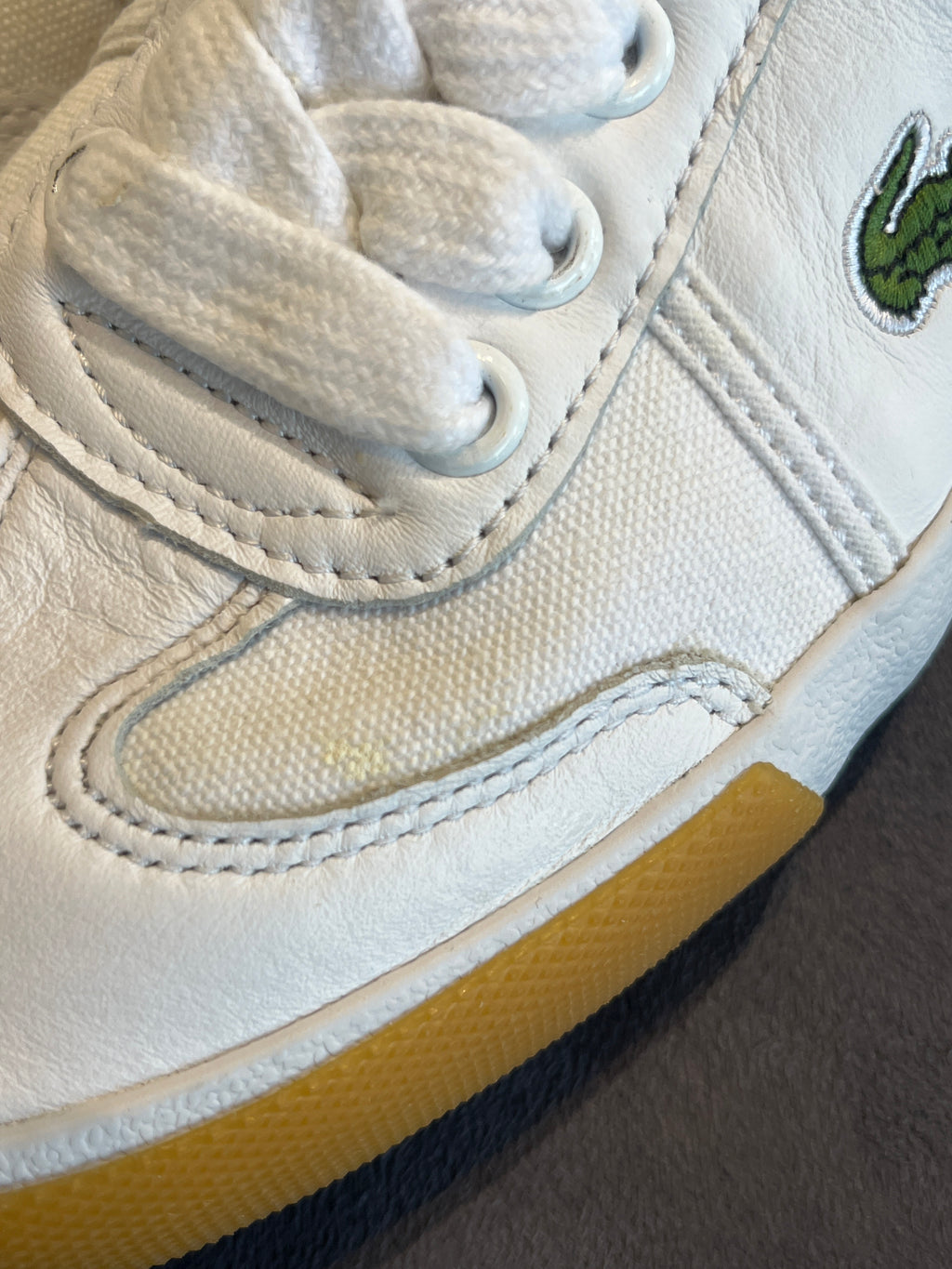 Lacoste Women's White Canvas Low-Top Sneakers with Gum Sole