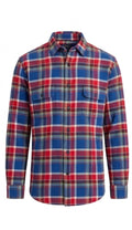 RALPH LAUREN BLUE AND RED MULTI COLORED SHIRT FOR MEN