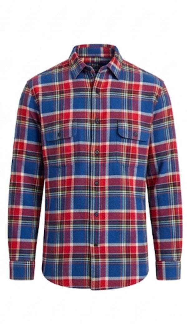 RALPH LAUREN BLUE AND RED MULTI COLORED SHIRT FOR MEN
