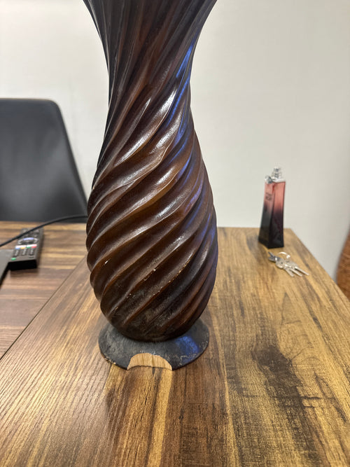 Wooden vase - slighly cracked -