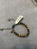 GUESS Tiger Eye Beaded Adjustable Macrame Bracelet