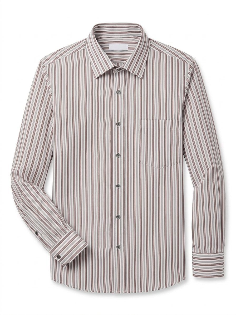 MIX BRANDS STRIPED LIGHT GREY SHIRT FOR MEN