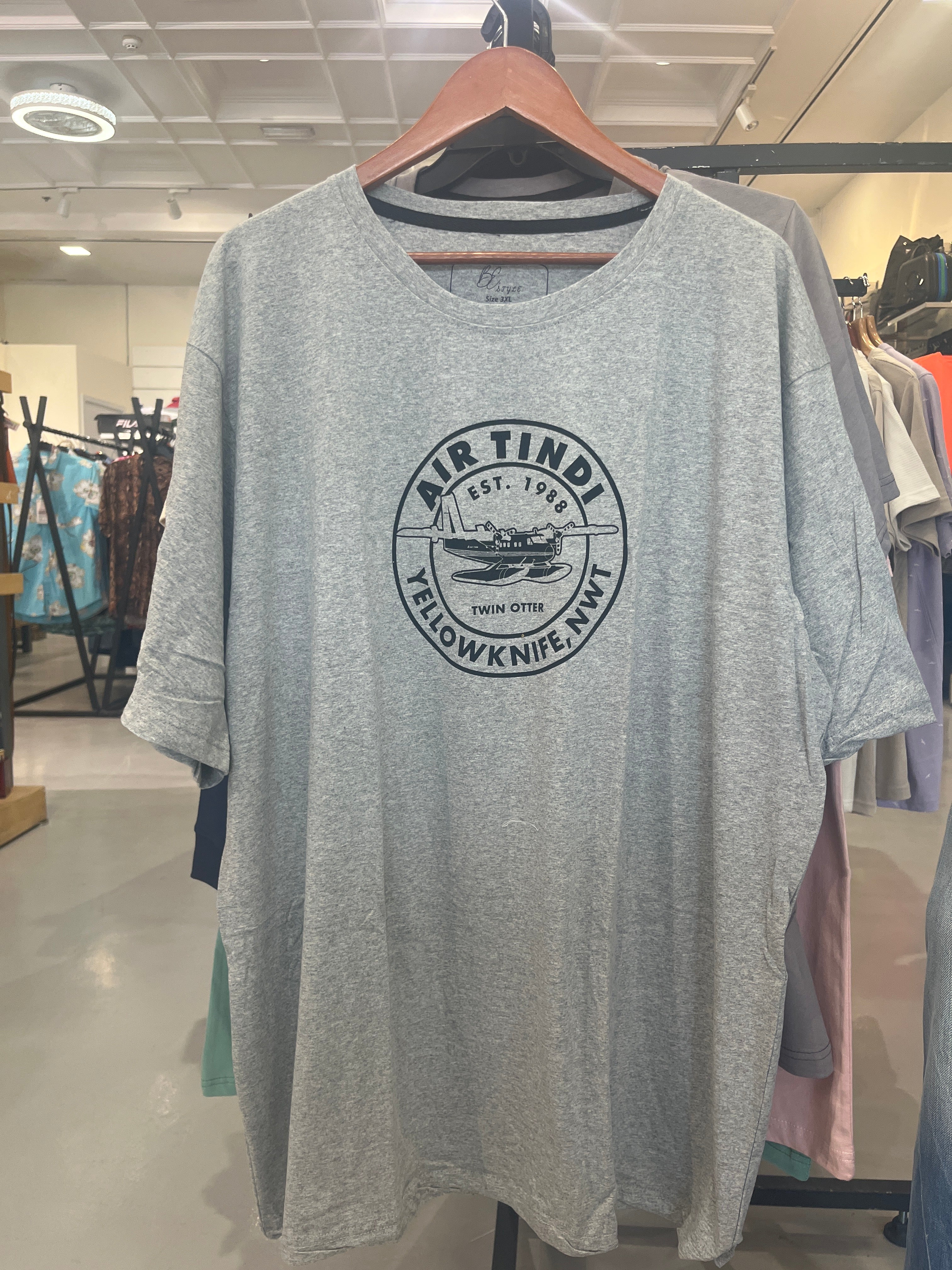 BS Style Men's Grey "AIR TINDI" Graphic Printed T-Shirt