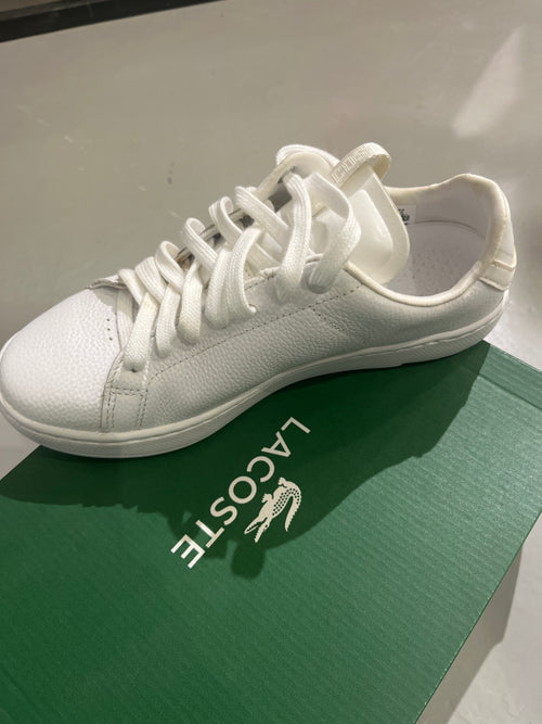 Lacoste Carnaby Evo Tumbled Leather White Sneakers