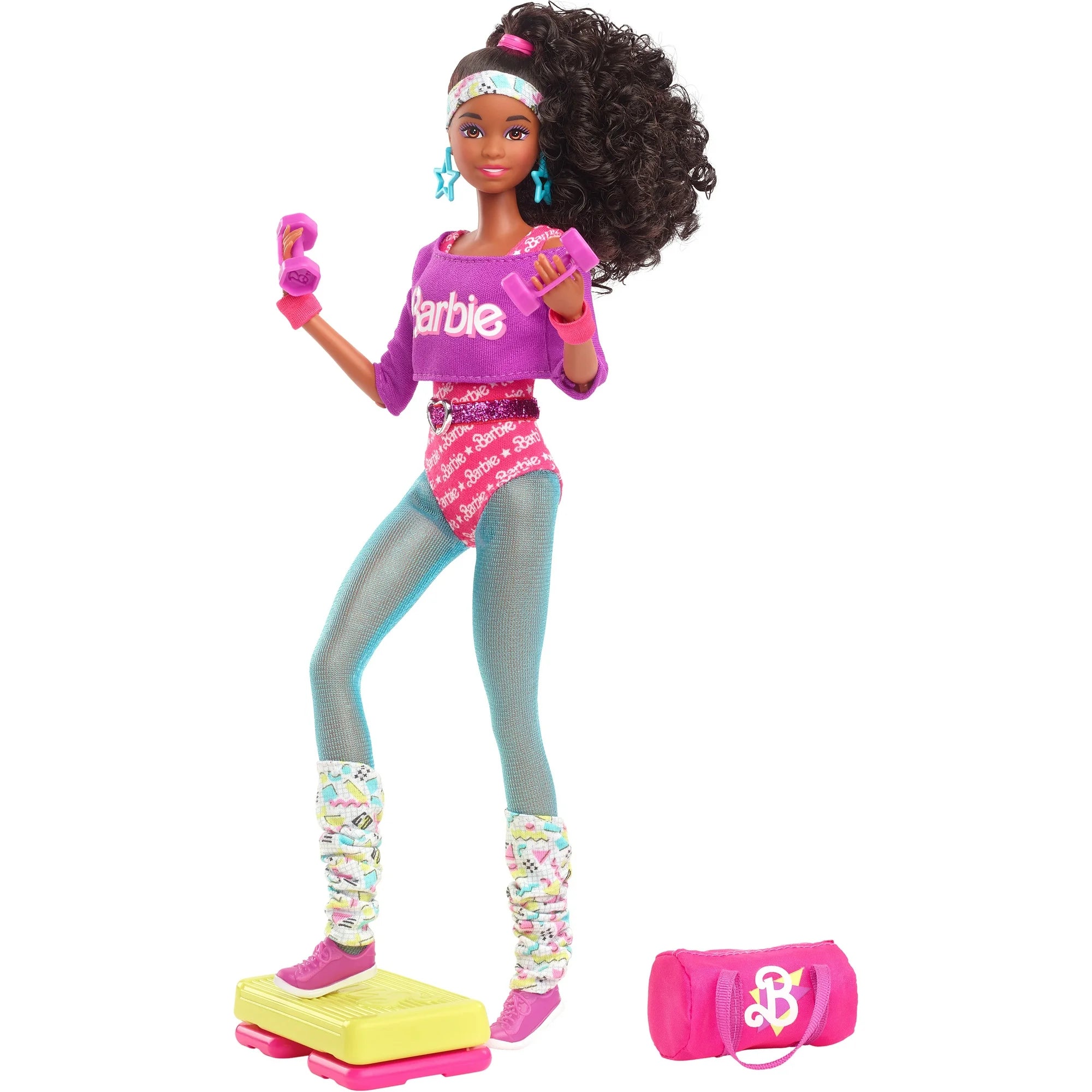 Barbie Rewind 80s Edition - Workin’ Out. Brand New Collector Doll & Stand. NRFB