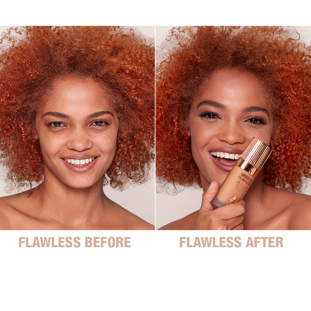 Charlotte Tilbury Airbrush Flawless Foundation 10 Cool - before and after