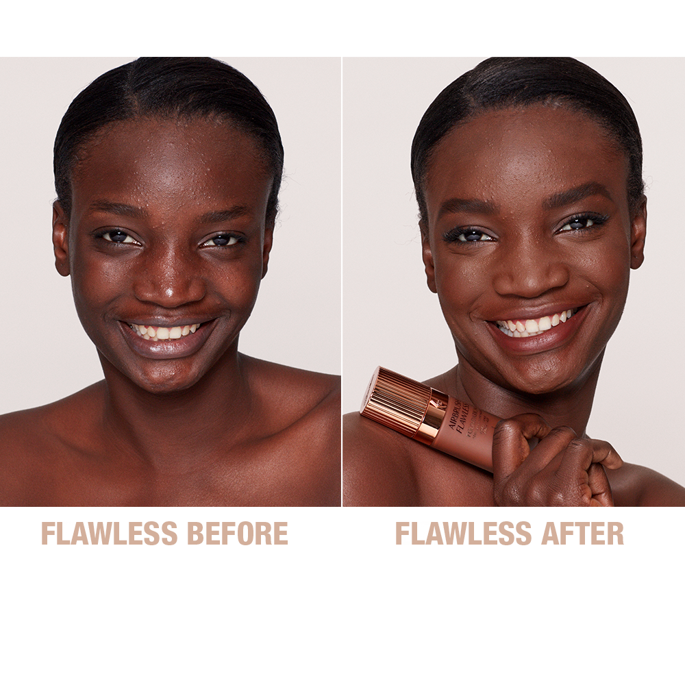 Charlotte Tilbury Airbrush Flawless Foundation 16 Cool - before and after