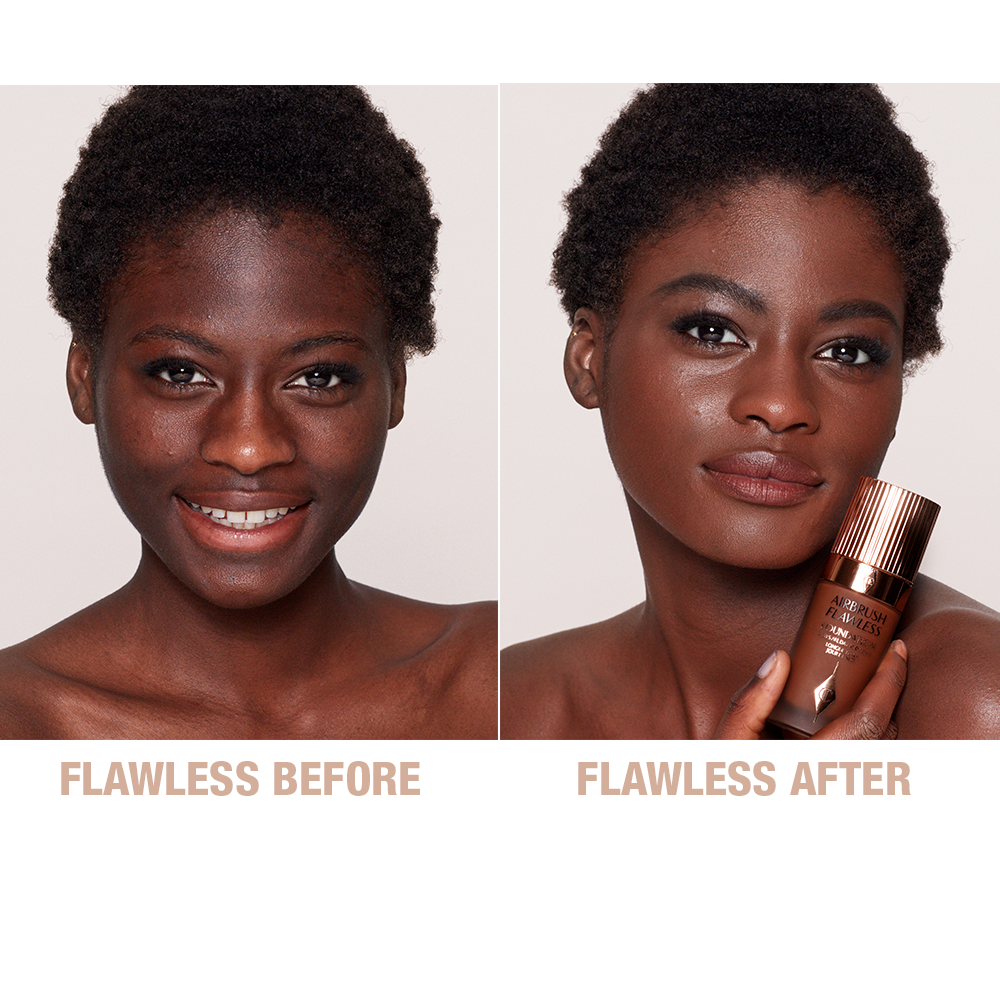 Charlotte Tilbury Airbrush Flawless Foundation 16 Neutral - before and after