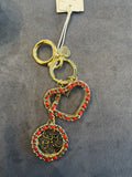 GUESS Woven Heart & 4G Logo Charm Keychain (Minor Defect)