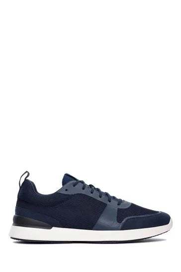 Clarks Men Woven Design Textile Lightweight Sneakers Navy