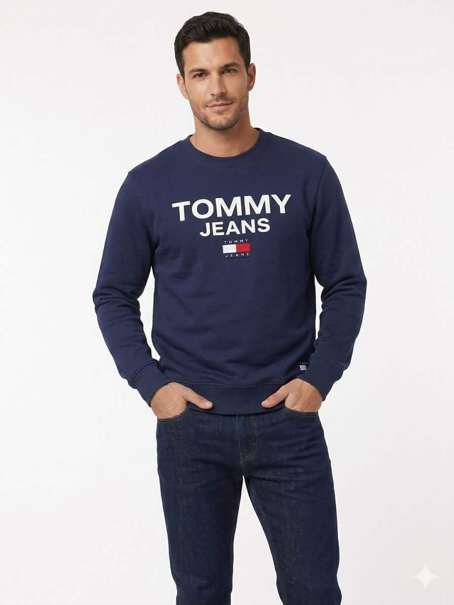 TOMMY JEANS NAVY SWEATSHIRT FOR MEN