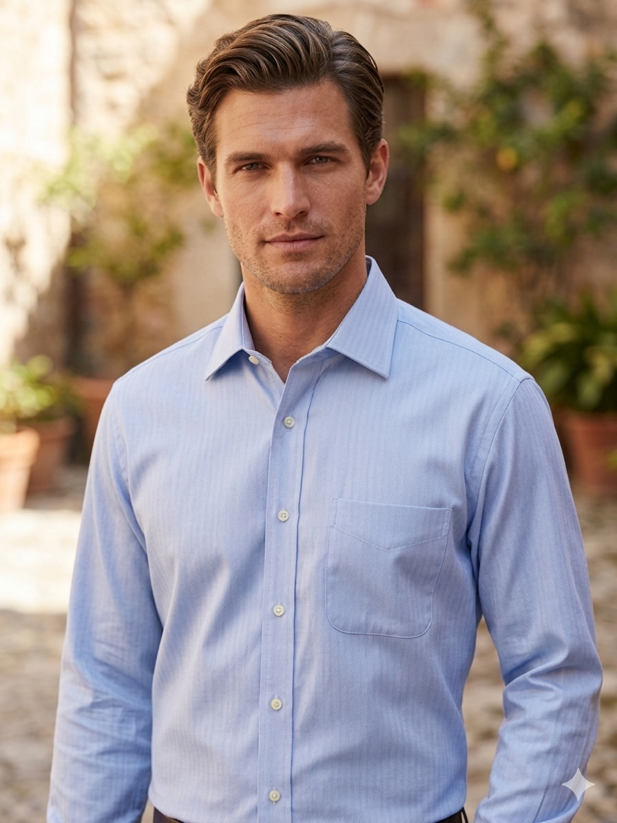 MIX EUROPEAN BRANDS BLUE SHIRT FOR MEN