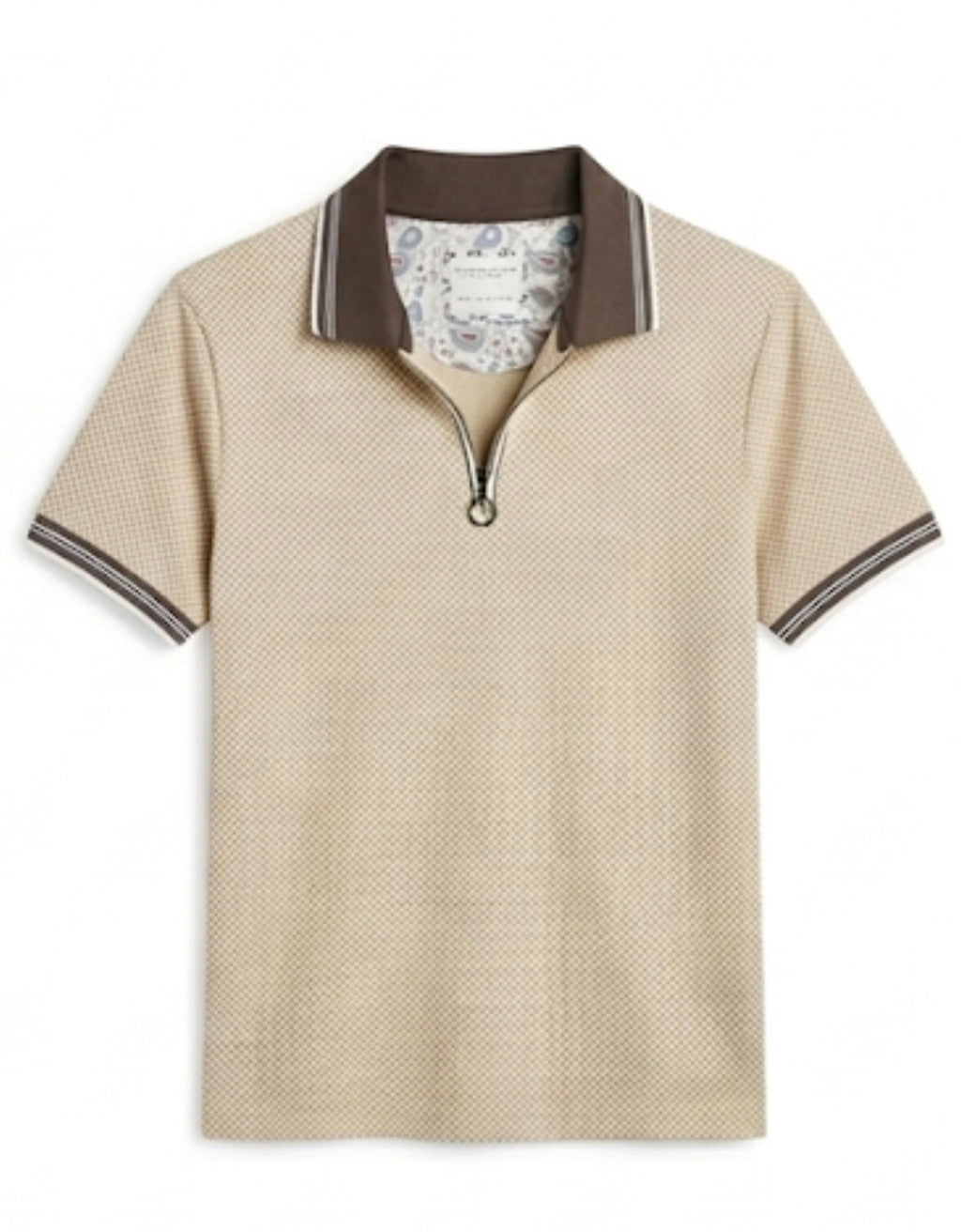 DENIM & FLOWER BEIGE MEN QUARTER ZIP