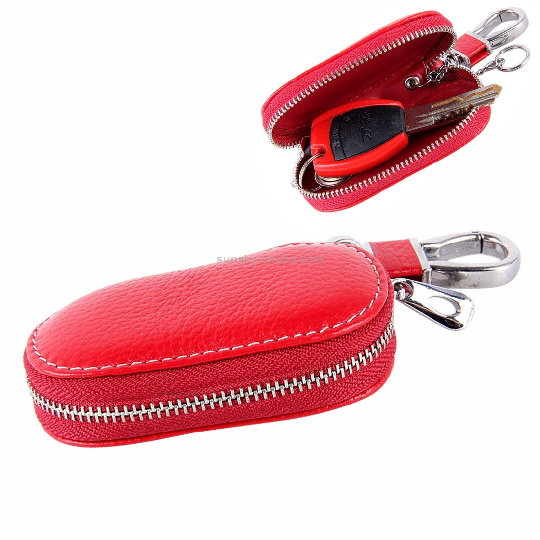 Universal Leather Waist Hanging Zipper Wallets Key Holder Bag