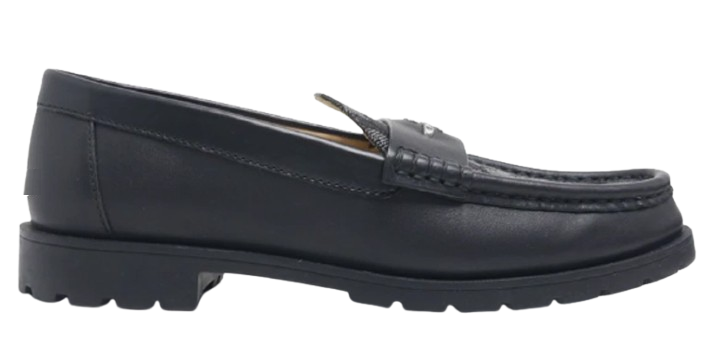 Coach Jocelyn Leather Loafer  Black Patterned Design