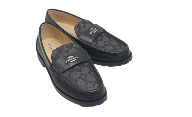 Coach Jocelyn Leather Loafer Black Patterned Design