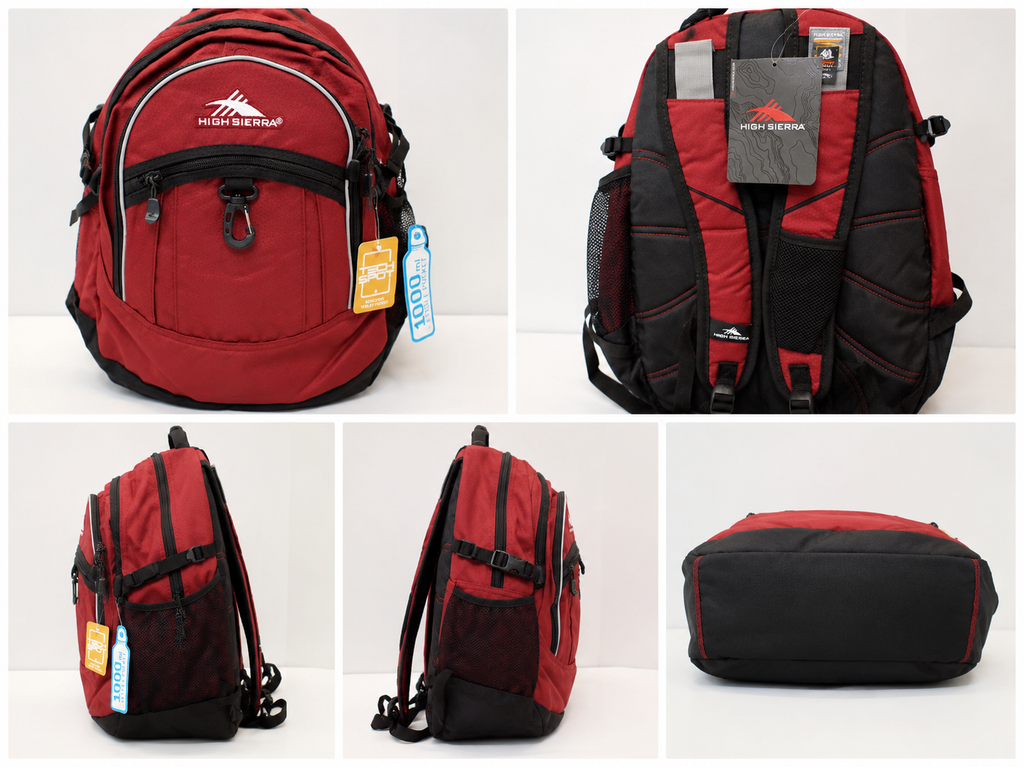 High Sierra Red & Black Multi-Compartment Laptop Backpack