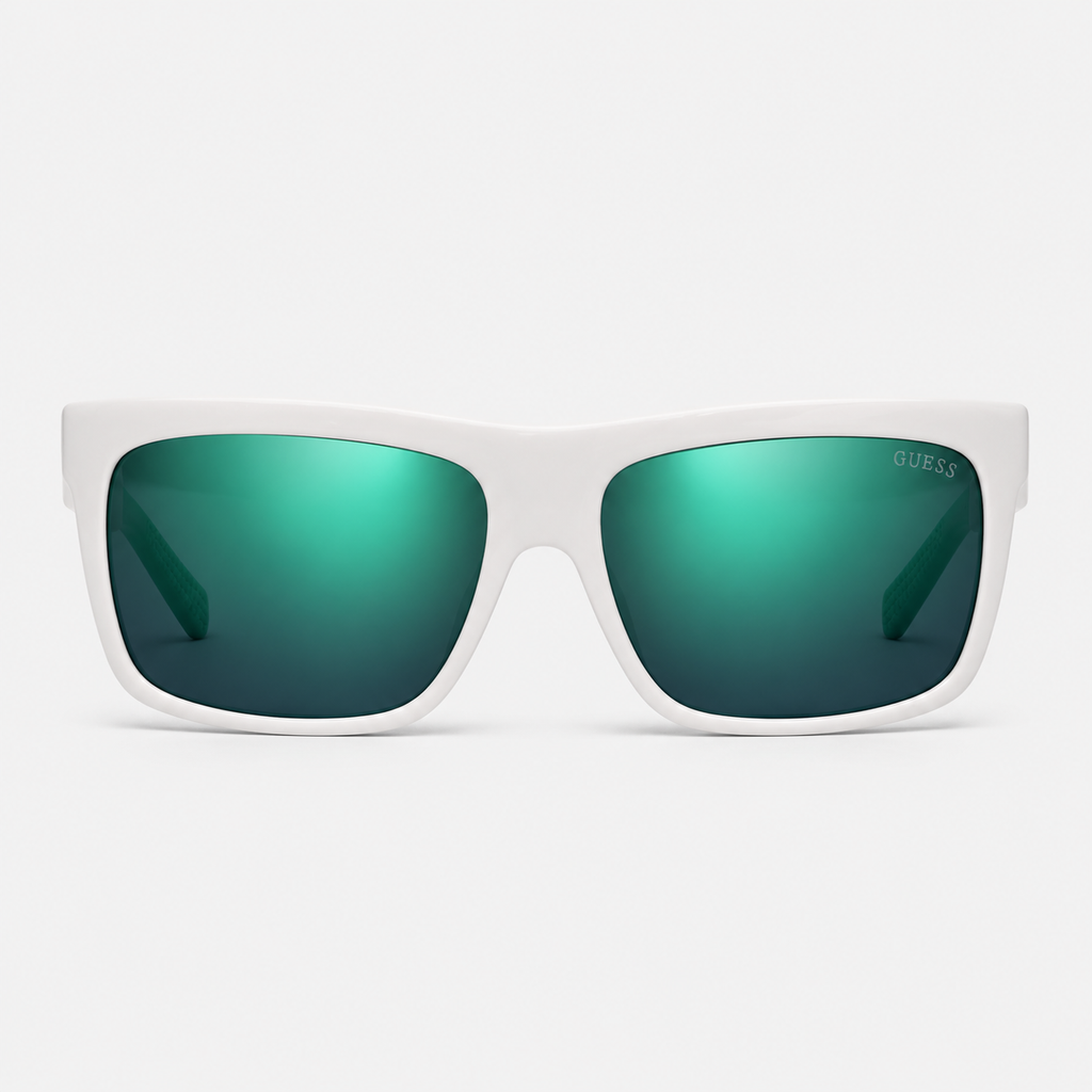 Guess GU6883 21Q Sunglasses – White Frame / Green Teal Mirror