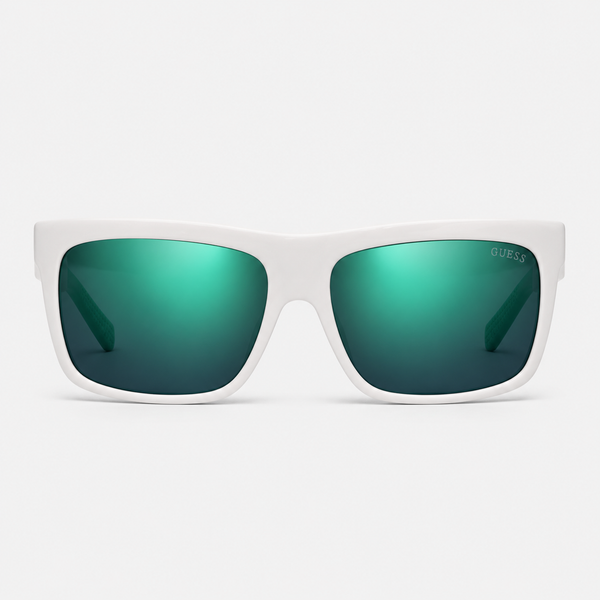 Guess GU6883 21Q Sunglasses – White Frame / Green Teal Mirror