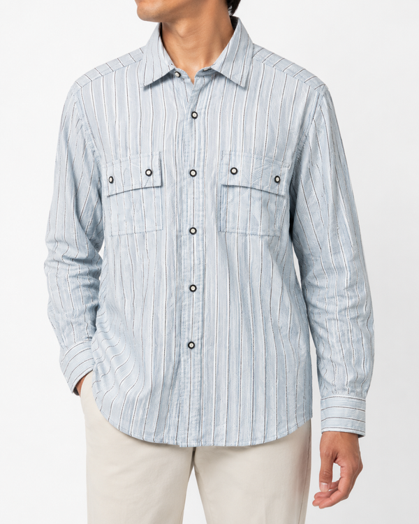 Cabral Light Blue Dress Shirt with Stripes