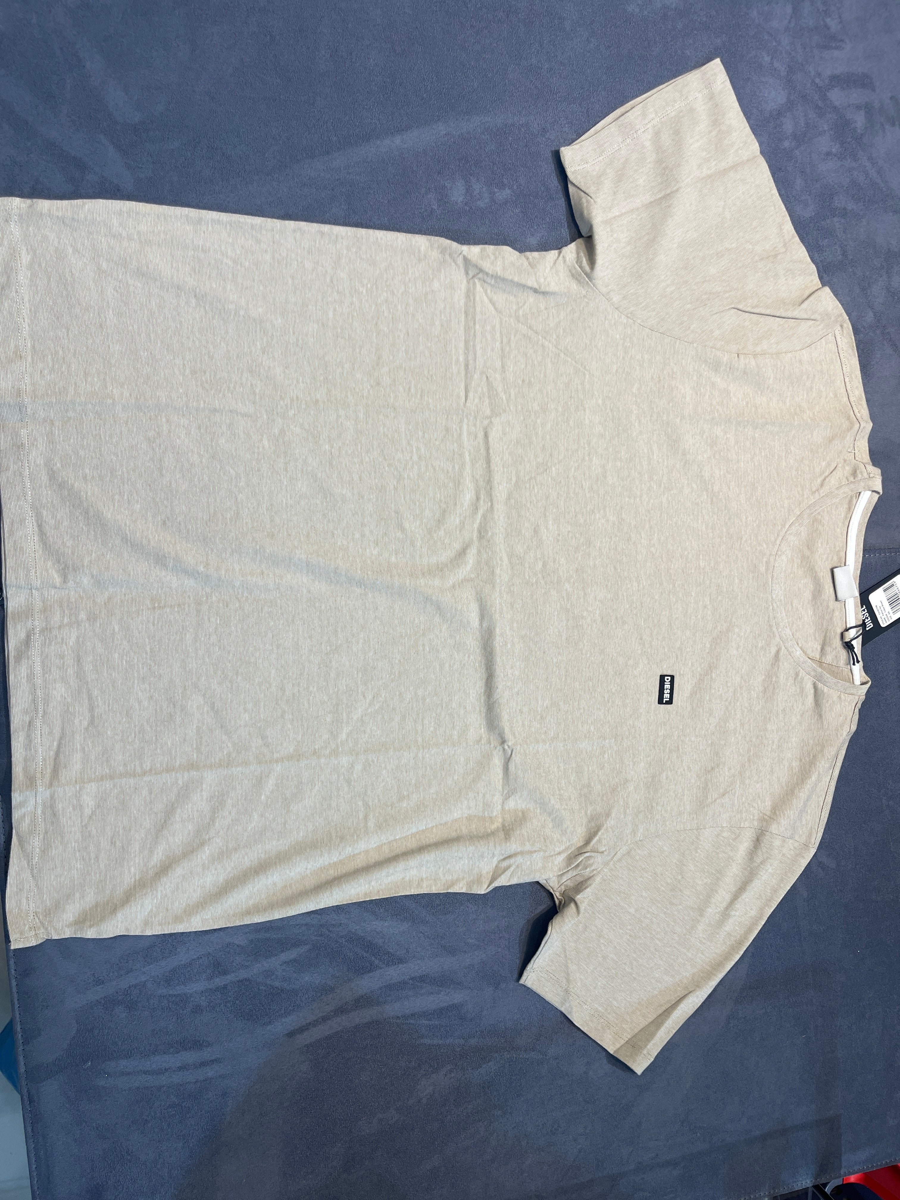 Minimalist Small Logo Crewneck T-Shirt in Heather Beige