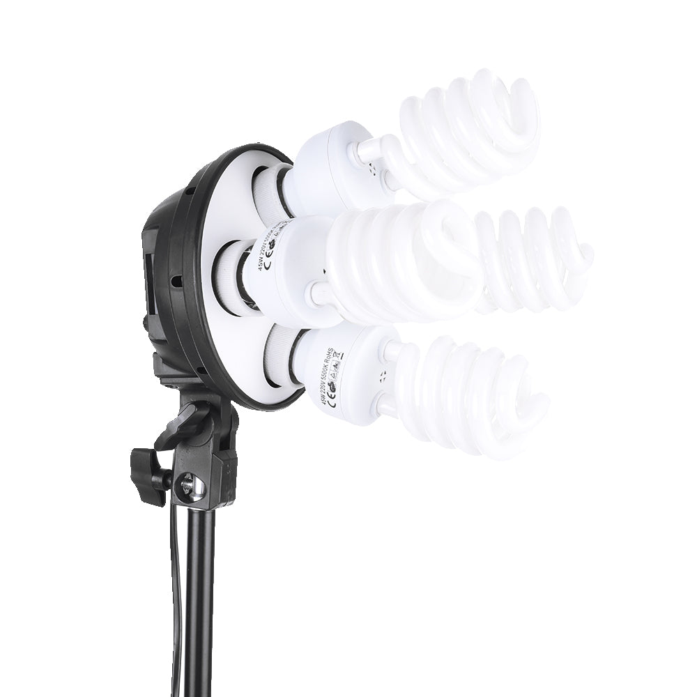 Andoer Studio Photo Lighting Kit with 2 * Softbox / 2 * 4in1 Bulb Socket / 8 * 45W Bulb / 2 * Light Stand / 1 * Carrying Bag