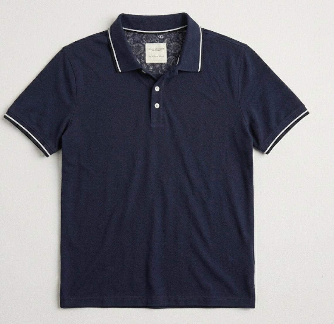 DENIM & FLOWER NAVY POLO T-SHIRT MEN