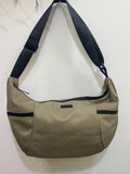 Minimalist Crescent Nylon Sling Bag in Olive Khaki