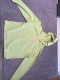 Fila Women's Olive Green Long Sleeve Pullover Hoodie with Pink Logo