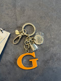 GUESS Orange G Initial Padlock Charm Keychain