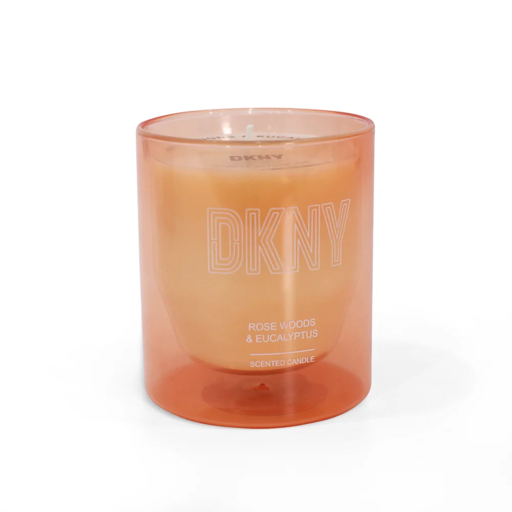 DKNY Rose Woods & Eucalyptus Glass Scented Candle- Blush