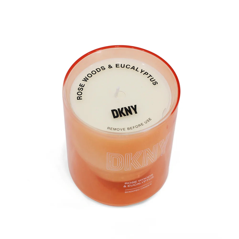 DKNY Rose Woods & Eucalyptus Glass Scented Candle- Blush