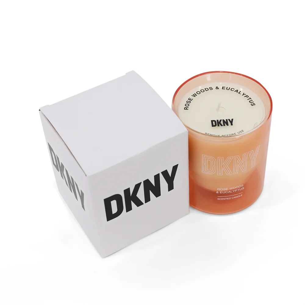 DKNY Rose Woods & Eucalyptus Glass Scented Candle- Blush
