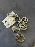 GUESS Gold Multi-Charm Logo Keychain