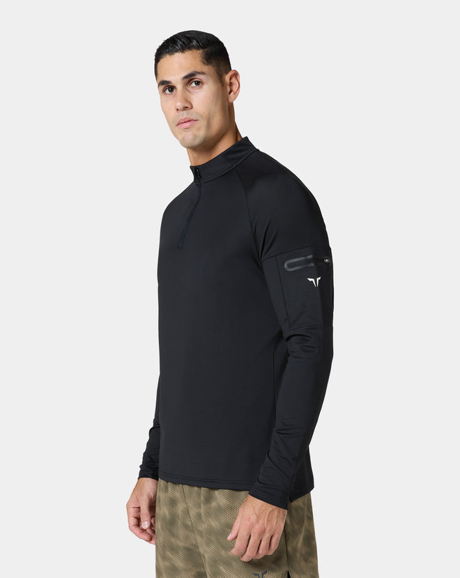 SQUATWOLF ONYX BLACK COMPRESSION SHIRT FOR MEN