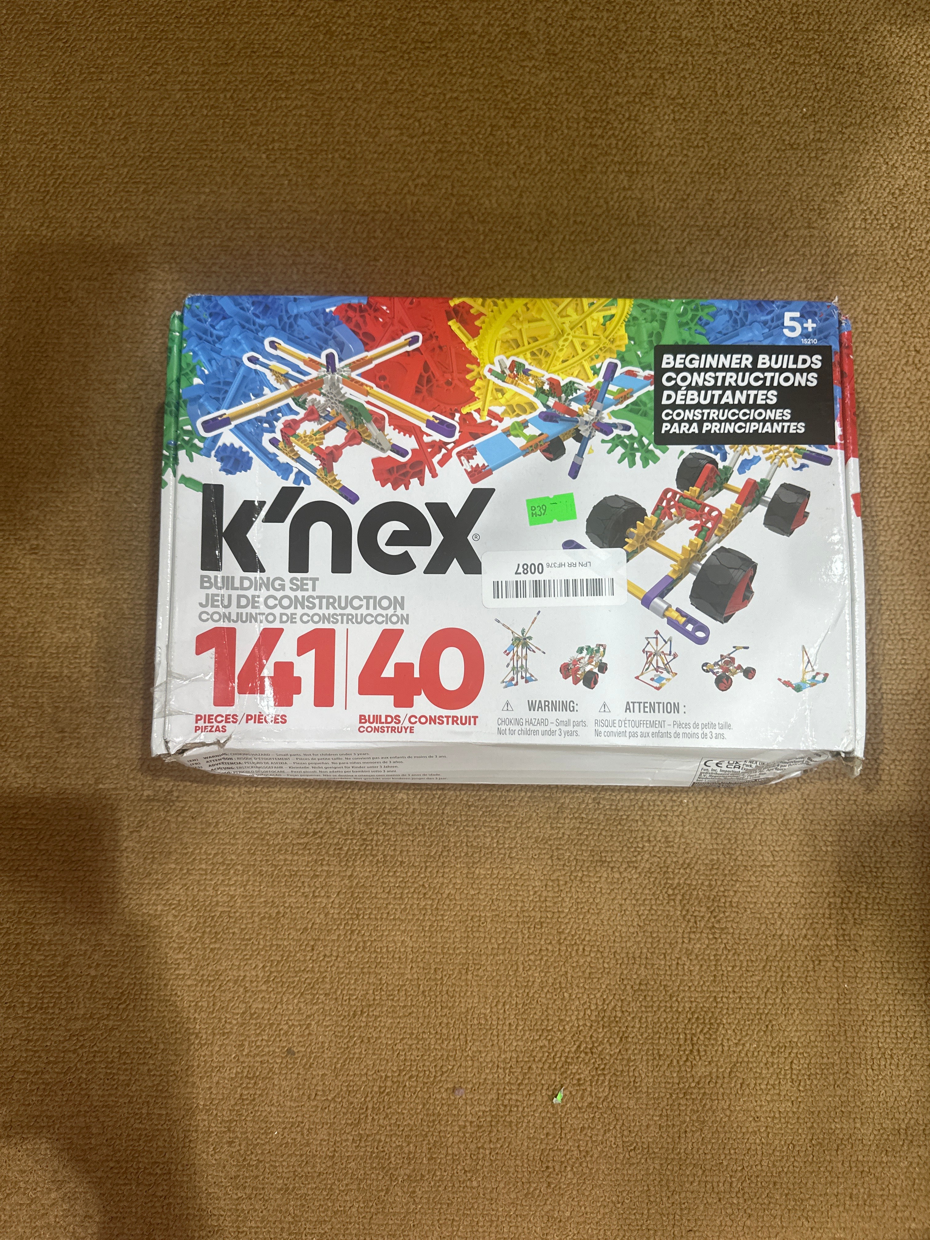 Basic Fun K'nex Beginner 40 Model Building Set - 141 Parts - Ages 5 & Up - Creative Building Toy, Multi, 141 K'NEX Parts and Pieces,Includes Instruction Booklet