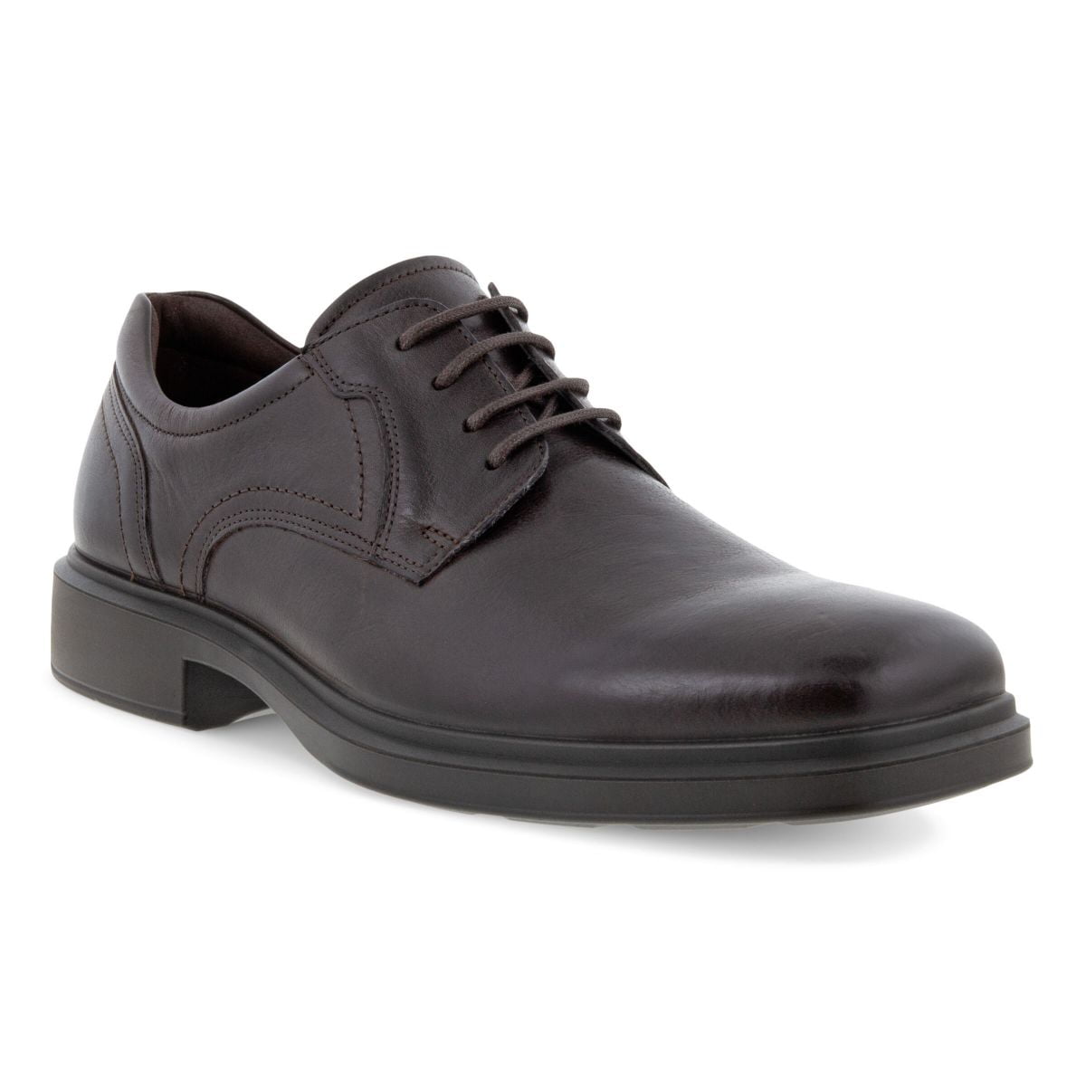 Size 45 - ECCO Men's Helsinki 2.0 Plain Toe Tie Mocha Leather