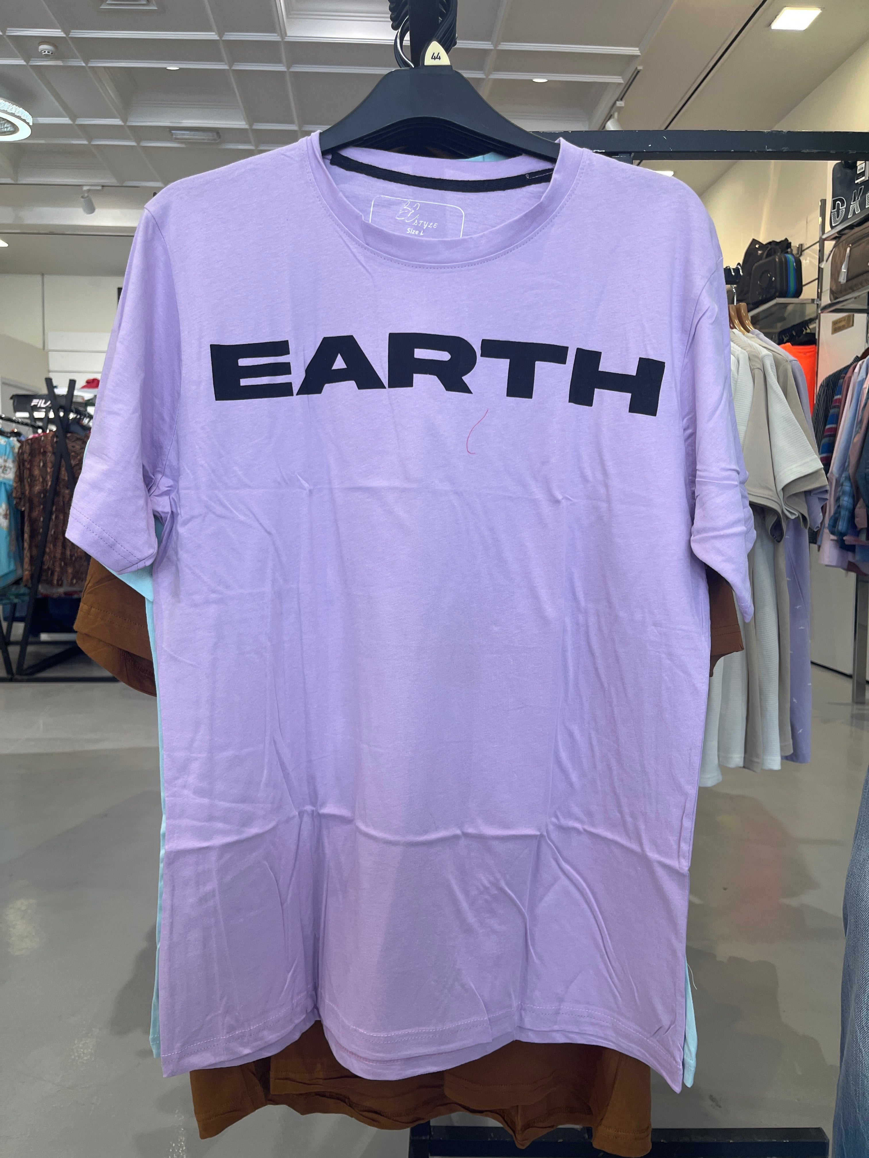 BS Style Men's Purple "EARTH" Graphic Printed T-Shirt