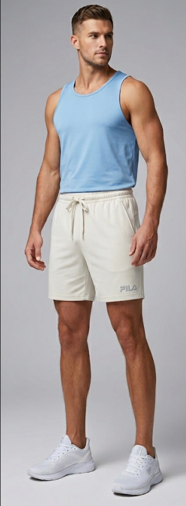 FILA CREAM SHORTS FOR MEN