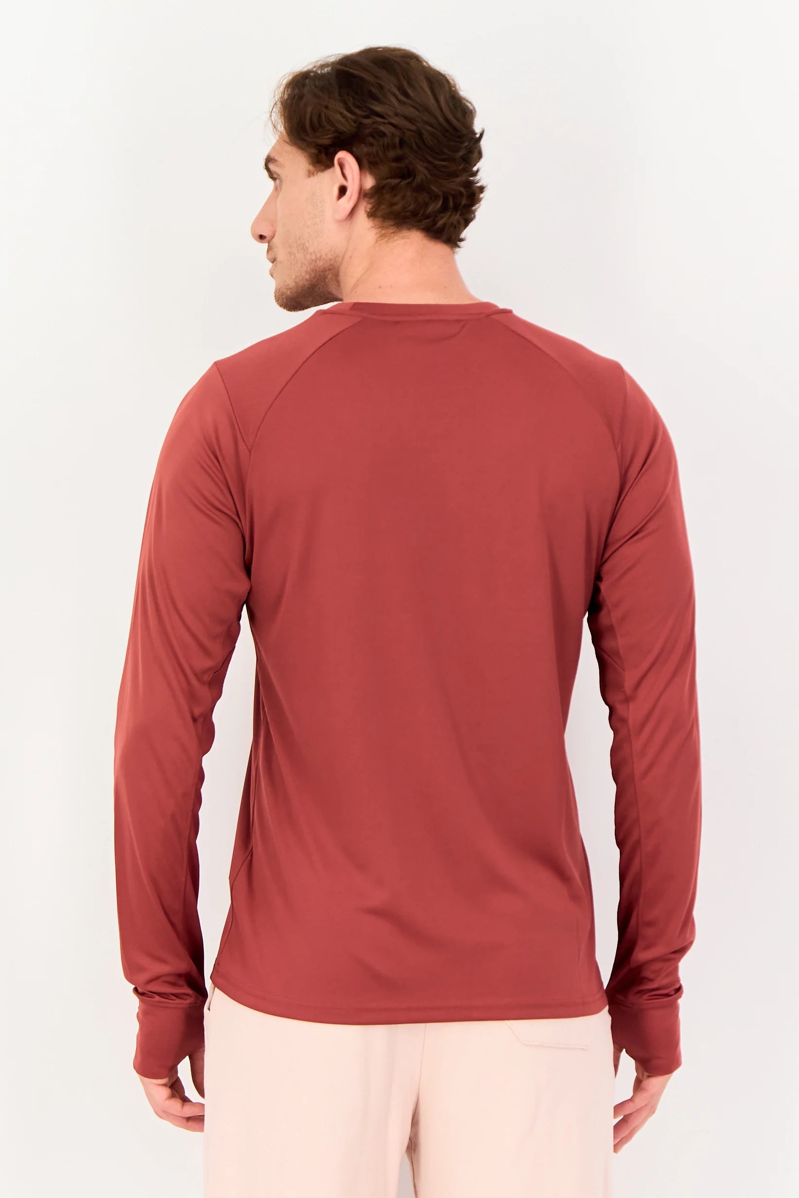 FILA Men Sportswear Fit Long Sleeve Training T-Shirt, Rust