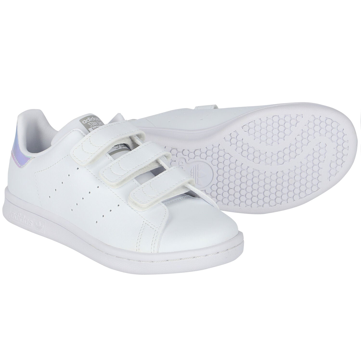 Adidas Kids White Iridescent Stan Smith Trainers