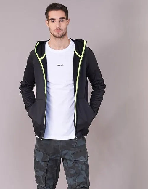 G-Star Raw STRETT SLIM HOODIE ZIP THRU SW L/S Black Sweatshirt – Men's Sweatshirts