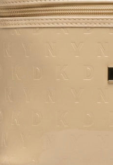 حقيبة قطار كبيرة من DKNY باللون البيج الكاكي، حقيبة مستحضرات تجميل، حقيبة تخزين DA050PS3
