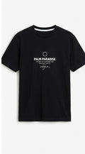 DENIM AND FLOWER BLACK PALM PARADISE T-SHIRT