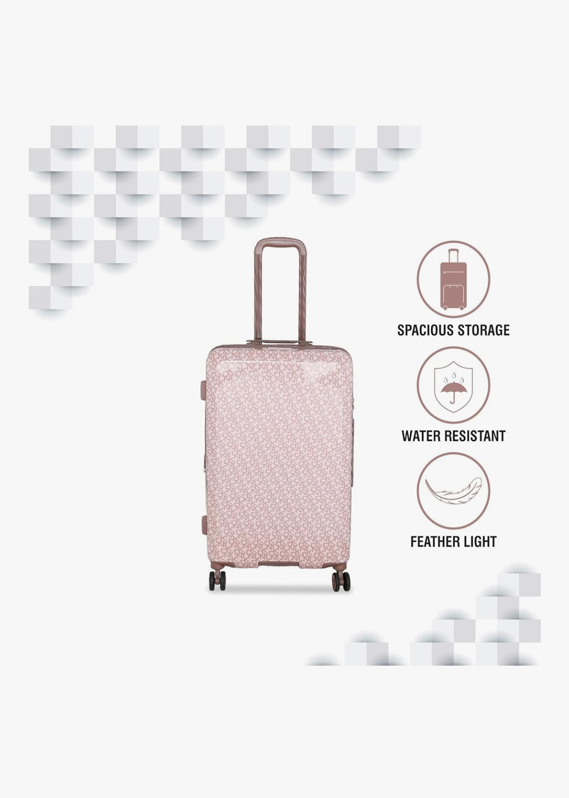 DKNY Signature Upright Dark Rose Trolley Bag Luggage DM414SG9